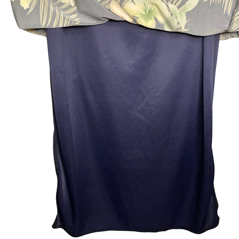 Nani Kai Women’s Floral Sleeveless Hawaiian Slip Midi Dress Navy Blue - Picture 4 of 8